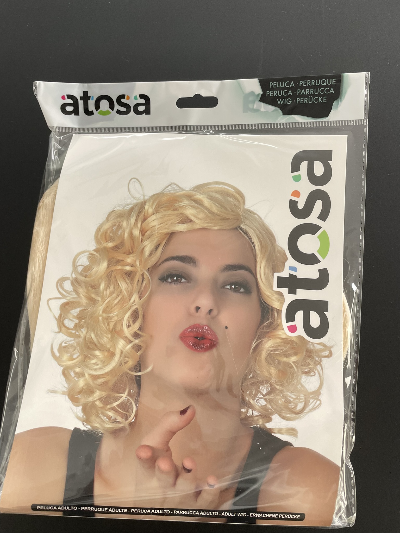 Peruca Cabelo Branco Ondulado Curta