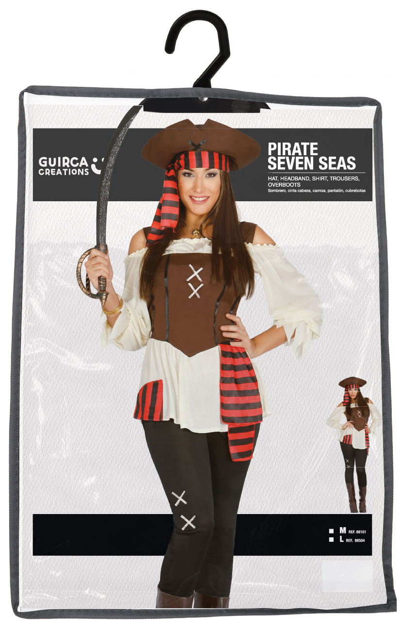 Fato Pirata Sete Mares - Adulta