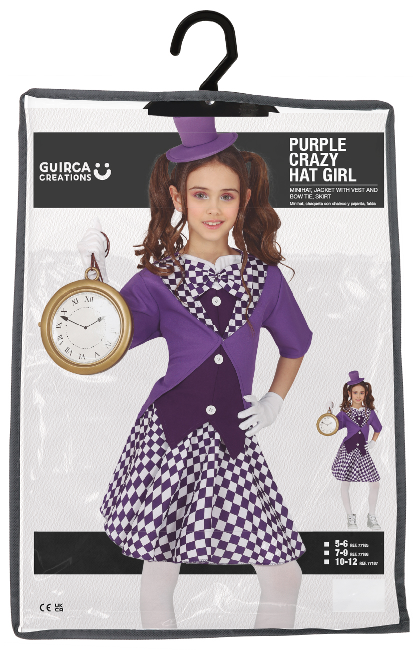 Fato Crazy Hat Roxo 7-9 Anos